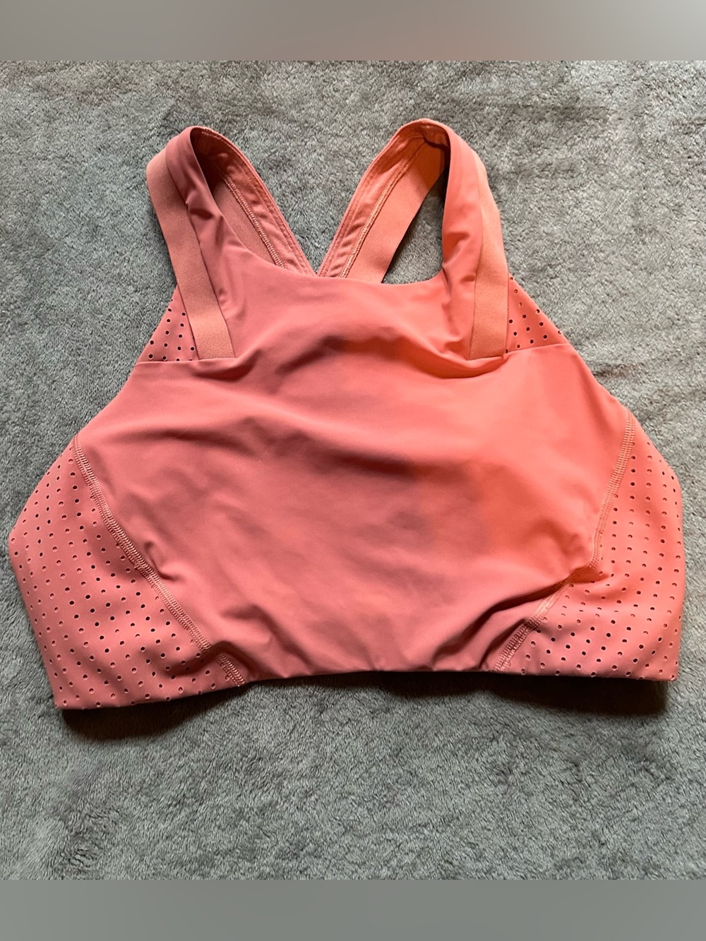 Lululemon Bootcamp Ready Bra Size 10 Rustic Coral RUSC High Neck Cross Back